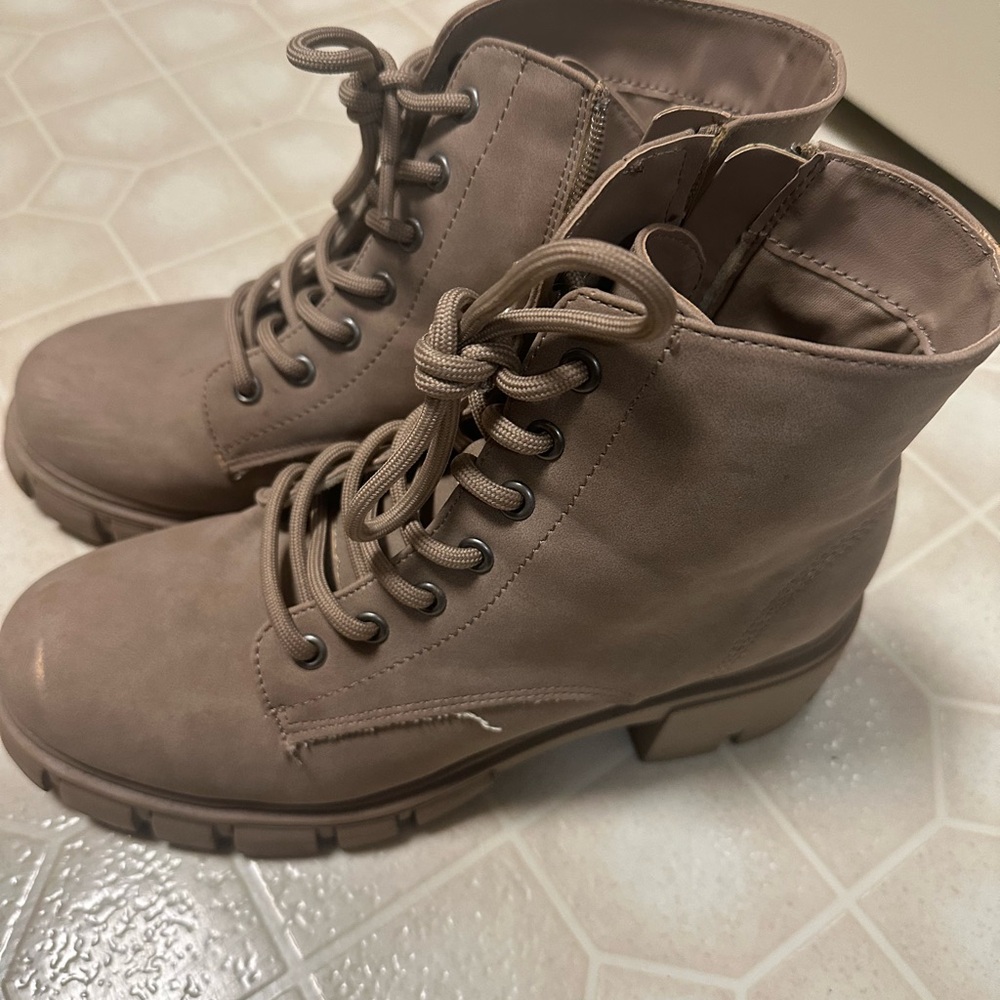 MIA Brown Lace-Up Combat Boots